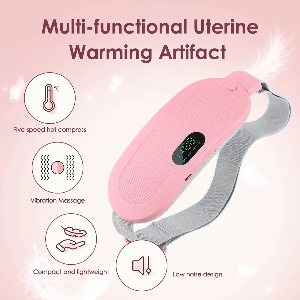 Thermal Electric Period Waist Massager Abdominal Heating Pad for Women Menstrual Cramps Pain Relief Vibration Back Massage Tool - Vendys Store