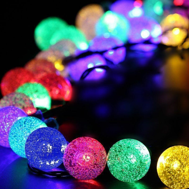 60 LED Outdoor Colorful Globe String Fairy LED Lights- Solar Powered_10