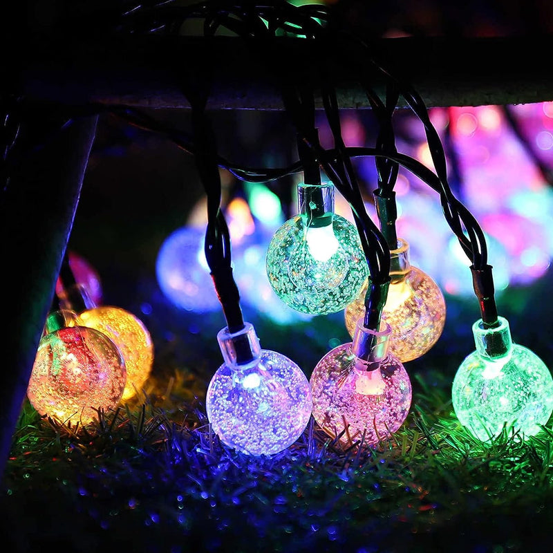 60 LED Outdoor Colorful Globe String Fairy LED Lights- Solar Powered_12