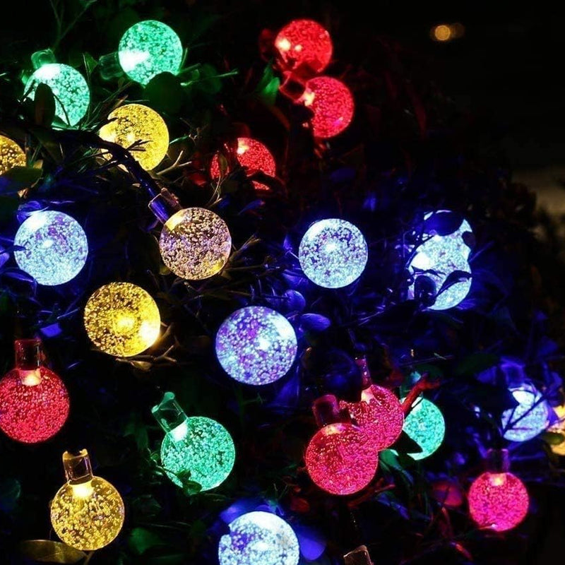 60 LED Outdoor Colorful Globe String Fairy LED Lights- Solar Powered_13