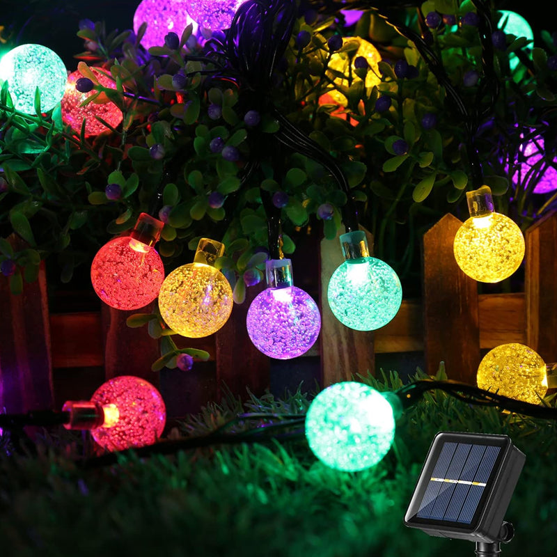 60 LED Outdoor Colorful Globe String Fairy LED Lights- Solar Powered_6