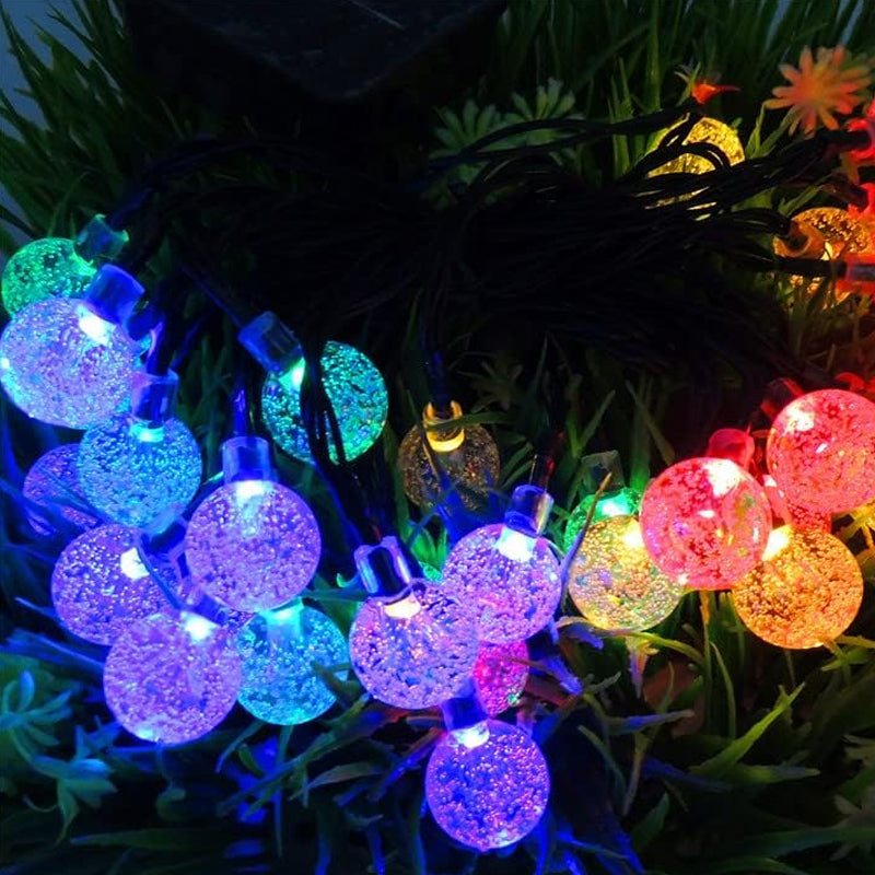 60 LED Outdoor Colorful Globe String Fairy LED Lights- Solar Powered_7