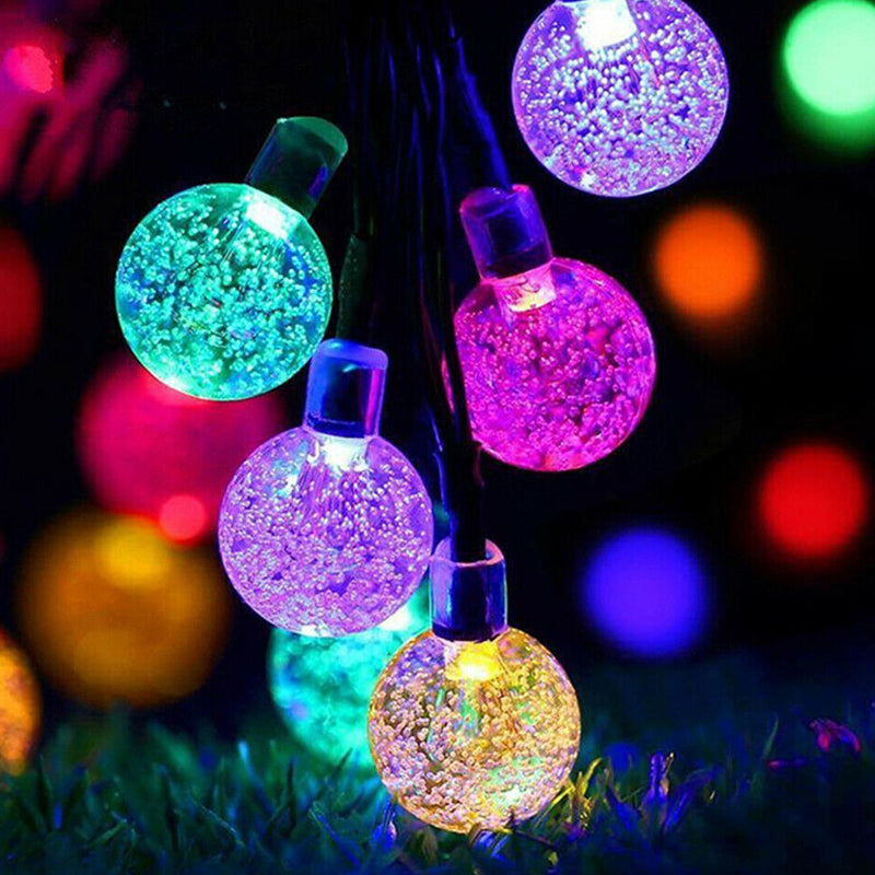 60 LED Outdoor Colorful Globe String Fairy LED Lights- Solar Powered_8