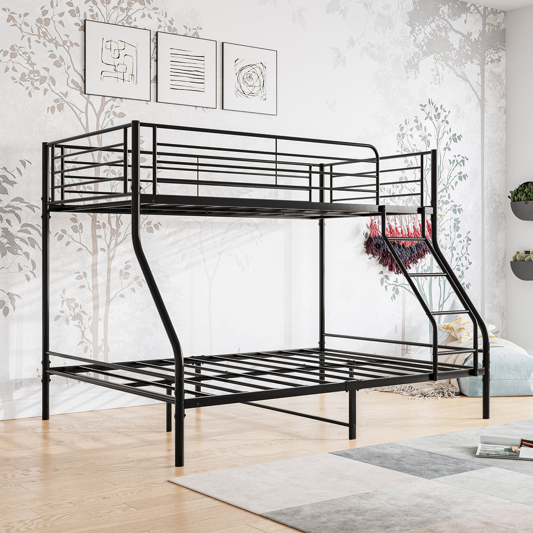 Easy Assembly Heavy Duty Twin Sized Full Metal Bunk Bedframe with Ladder_3