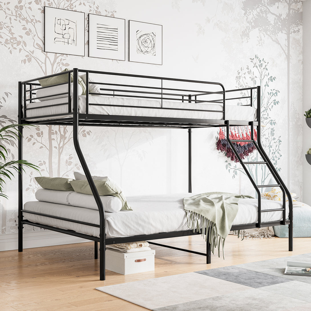 Easy Assembly Heavy Duty Twin Sized Full Metal Bunk Bedframe with Ladder_2