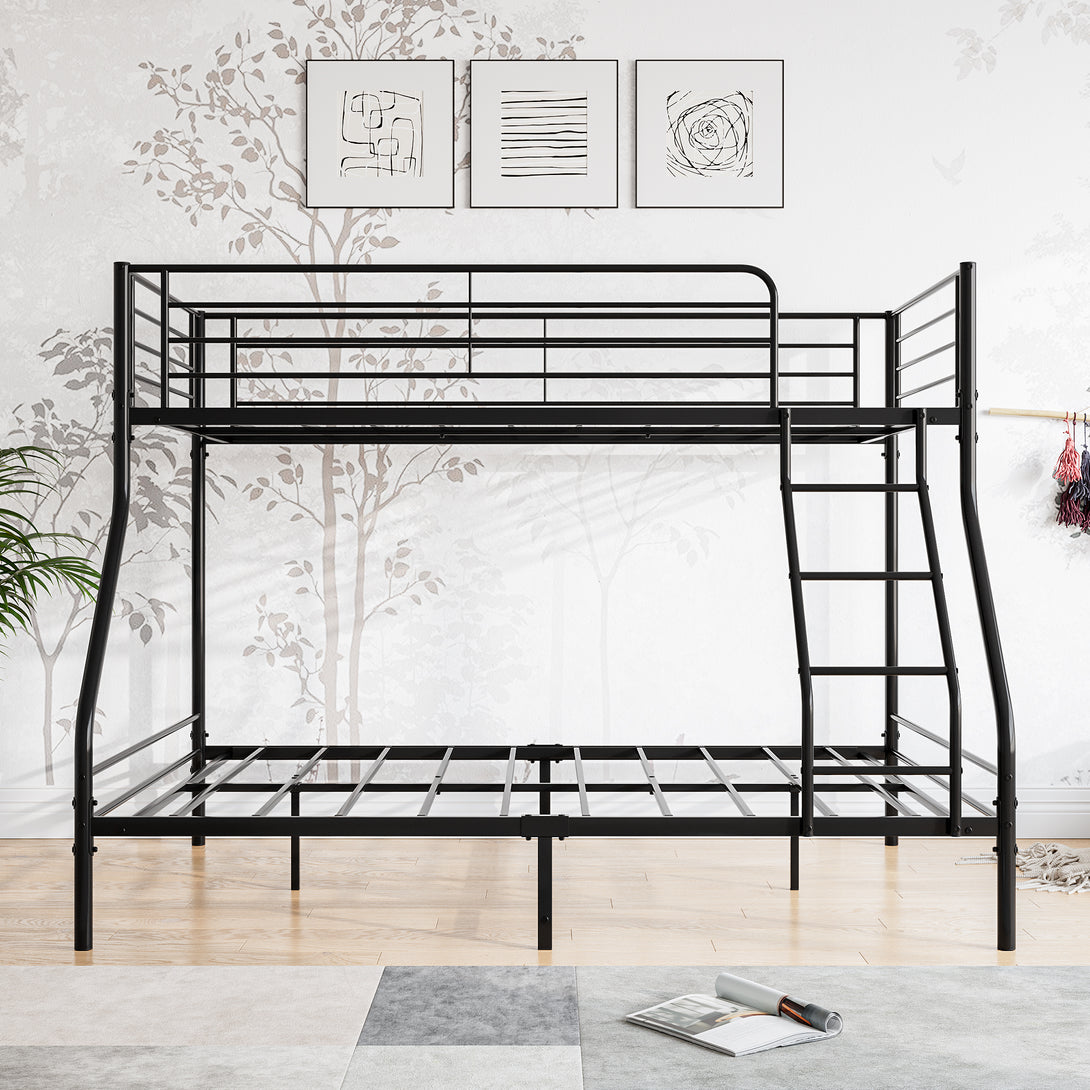 Easy Assembly Heavy Duty Twin Sized Full Metal Bunk Bedframe with Ladder_1