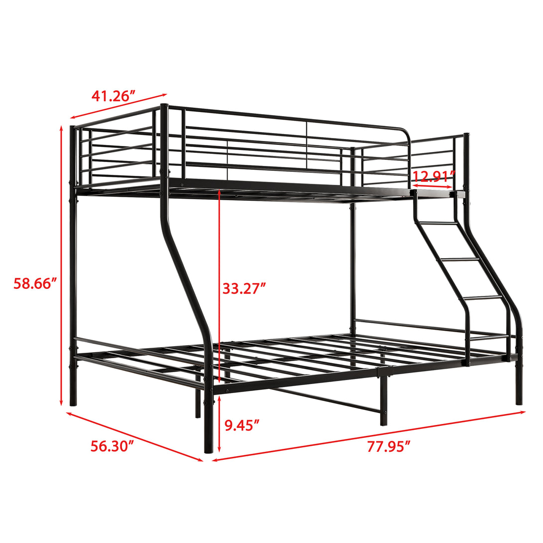 Easy Assembly Heavy Duty Twin Sized Full Metal Bunk Bedframe with Ladder_8