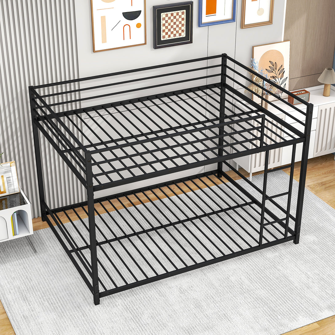 Easy Assembly Full Sized Full Metal Bunk Bedframe with Ladder and Rail_5