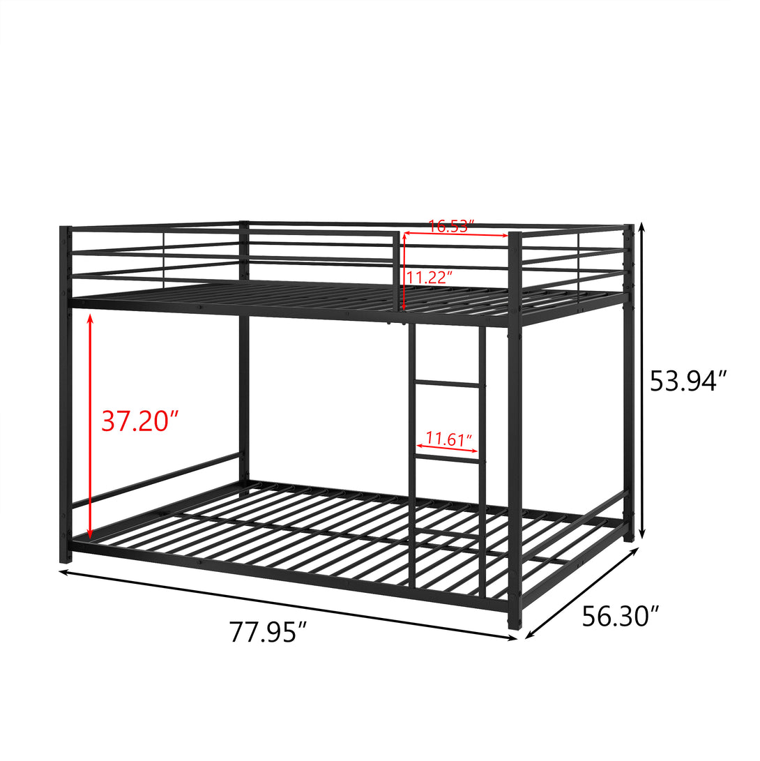 Easy Assembly Full Sized Full Metal Bunk Bedframe with Ladder and Rail_7