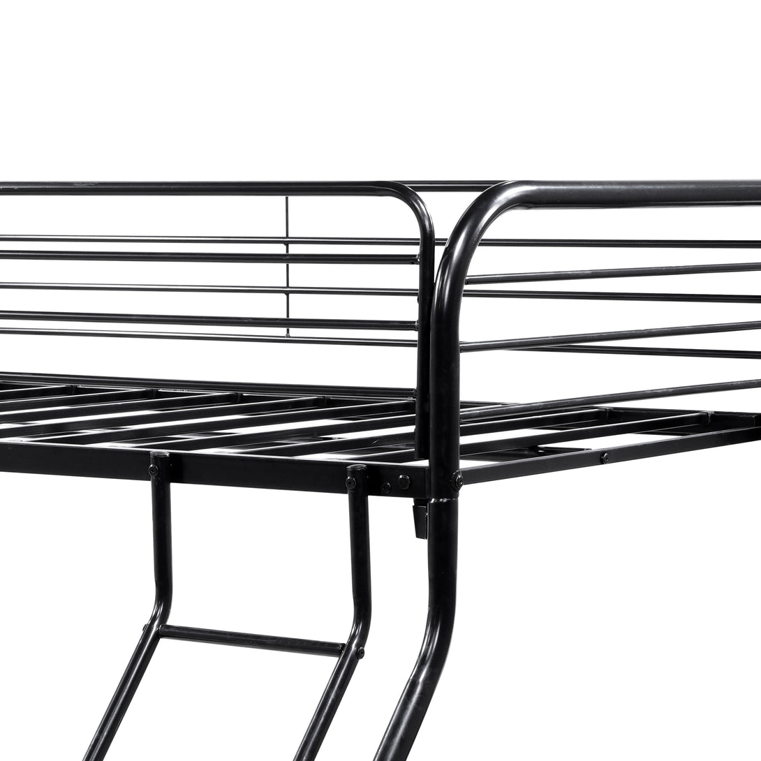 Heavy Duty Full Metal Easy Assembly Bunk Bed Frame with Guardrail and Stairs_6