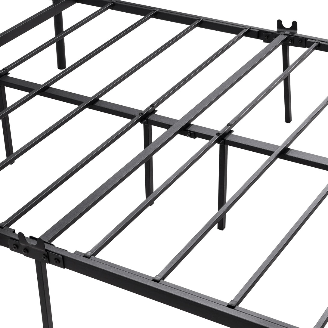 Twin-Sized Heavy Duty Full Metal Easy Assembly Platform Bed Frame in Black_4