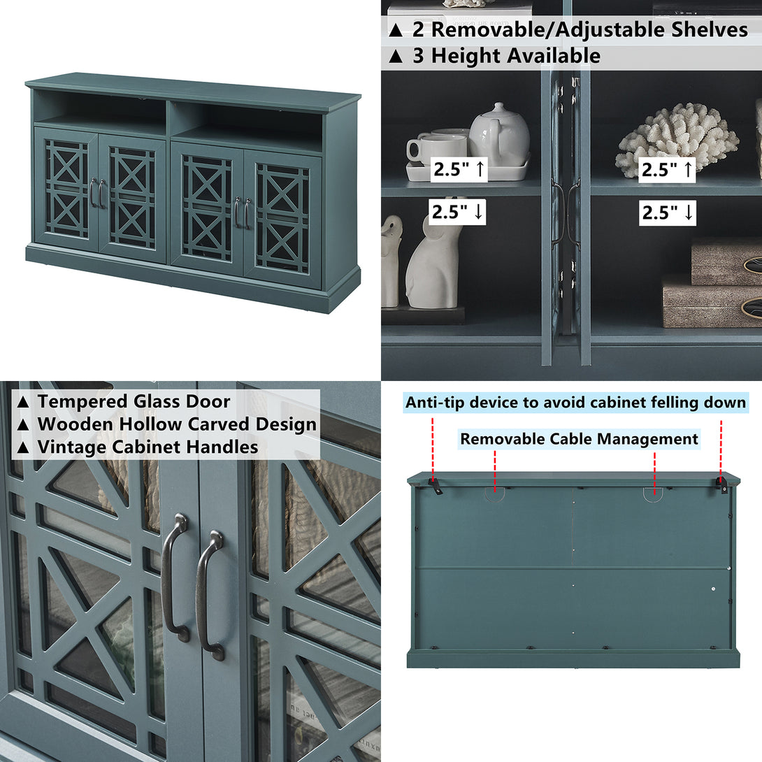 TV Stand Buffet Sideboard Console Table-Dark Teal_2