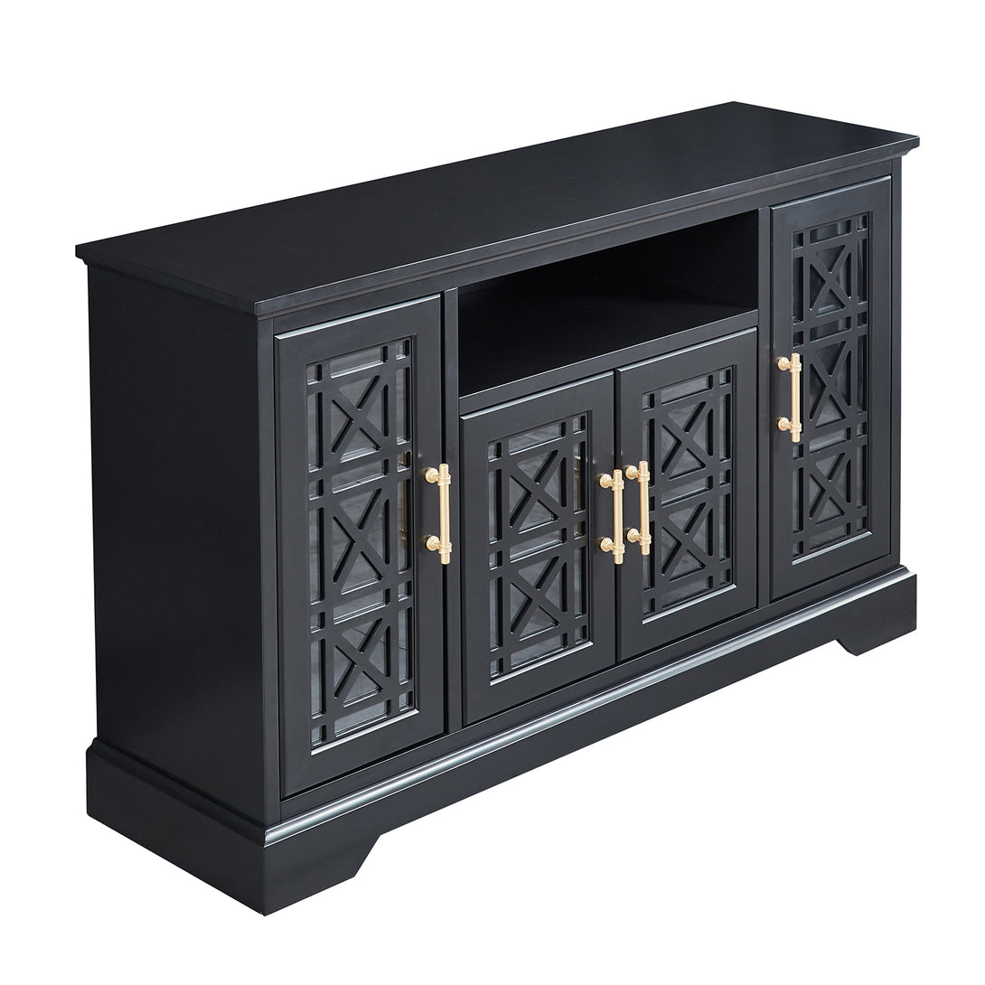 Sideboard Buffet Table with 4 Doors-Black_7