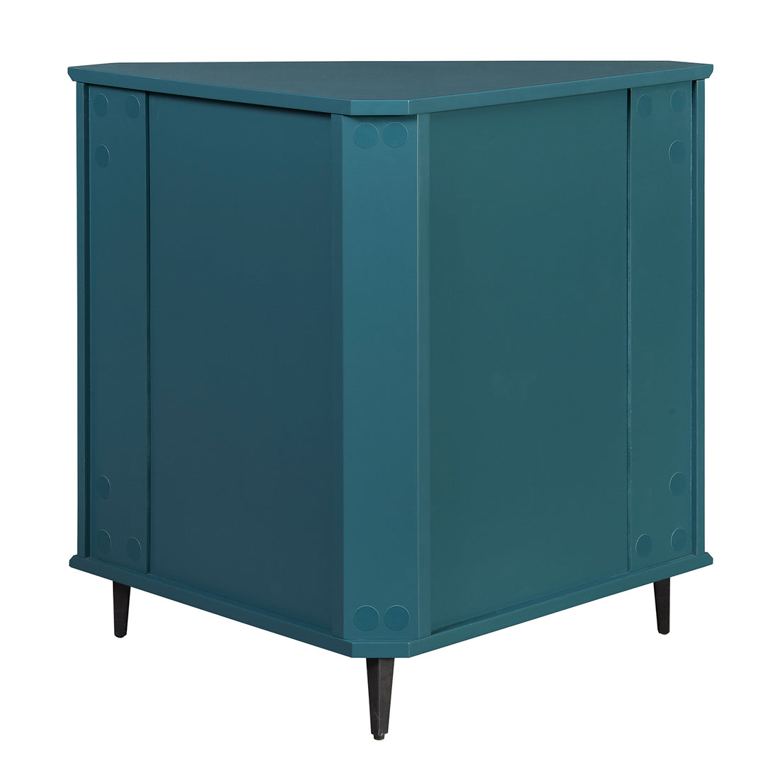 Free-Standing Storage Shelf Organizer Corner Night Stand,Corner Cabinet-Teal Blue_3