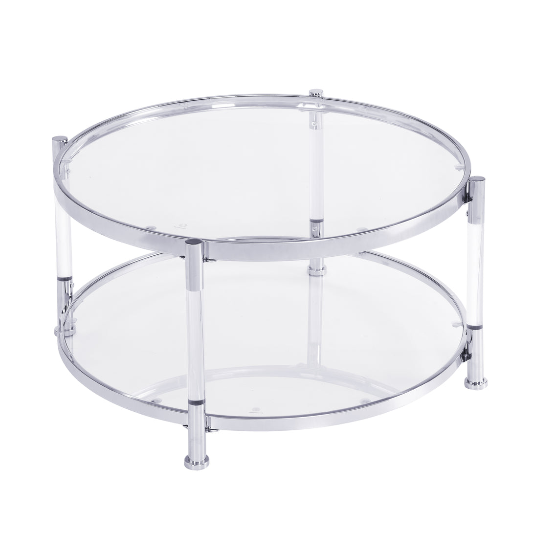 32.3'' Acrylic Round Tempered Glass Coffee Table_8