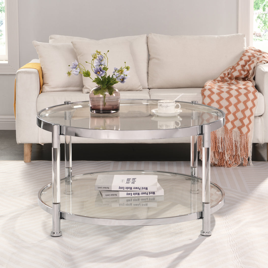 32.3'' Acrylic Round Tempered Glass Coffee Table_2