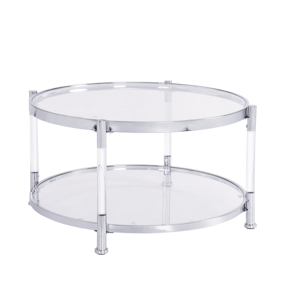 32.3'' Acrylic Round Tempered Glass Coffee Table_4