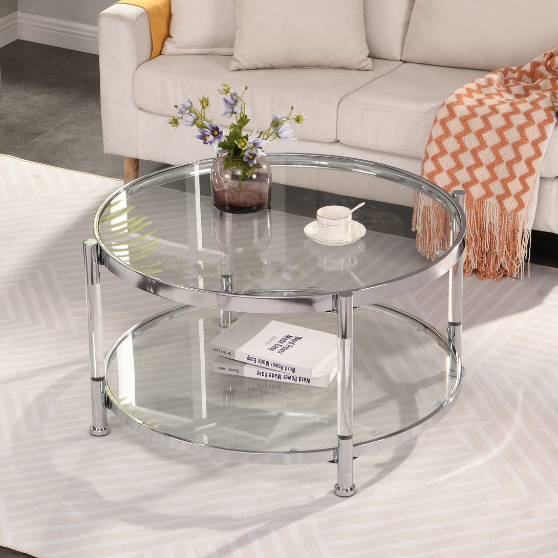 32.3'' Acrylic Round Tempered Glass Coffee Table_1