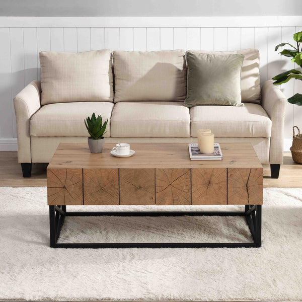 43.31'' Coffee Table with Two Drawers for Living Room_0