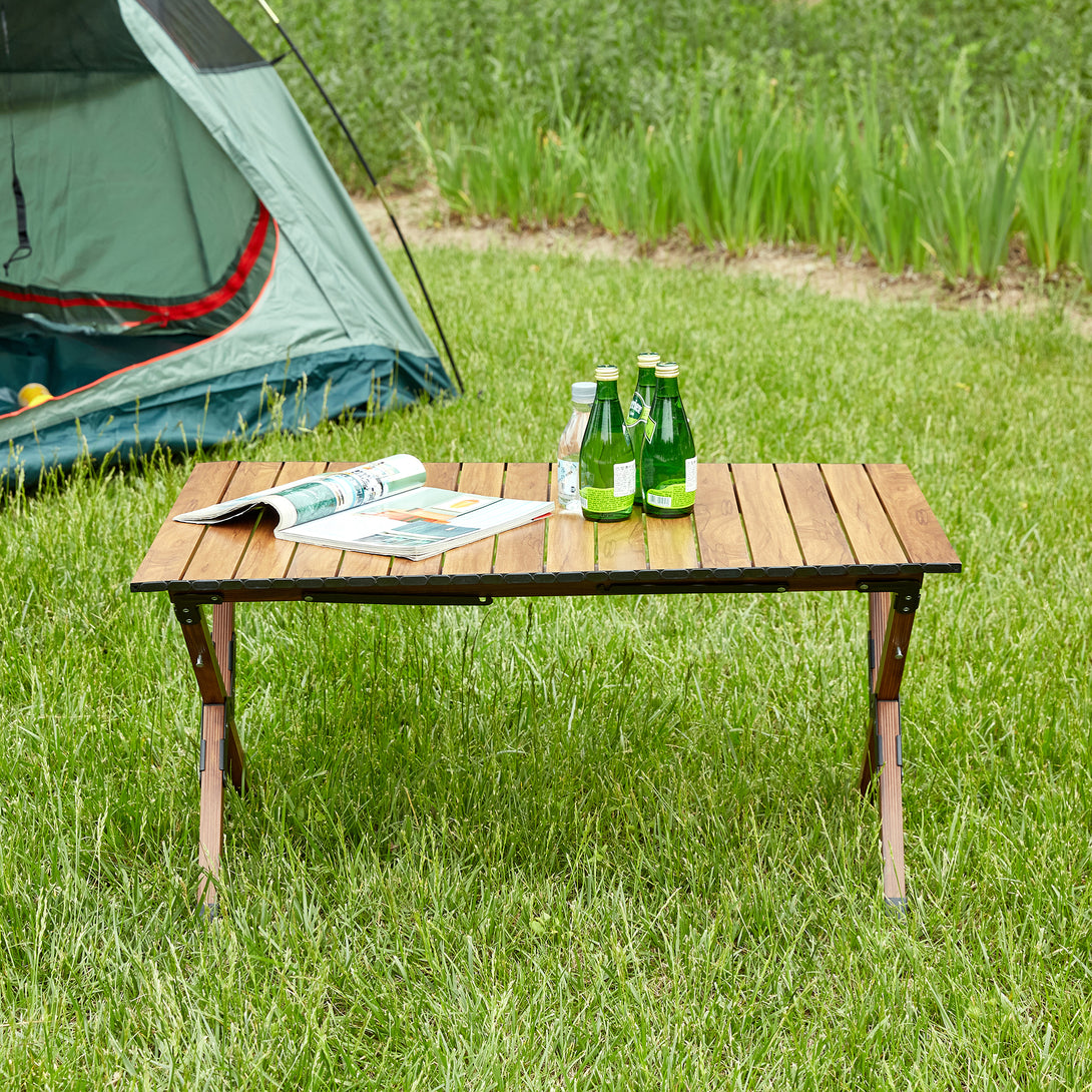 Lightweight Aluminum Foldable Roll-Up Rectangular Outdoor Camping Table_2