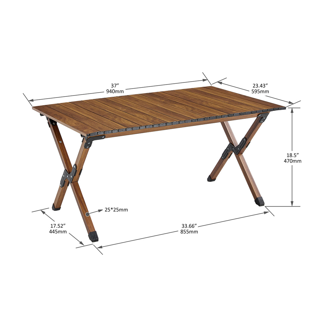 Lightweight Aluminum Foldable Roll-Up Rectangular Outdoor Camping Table_13