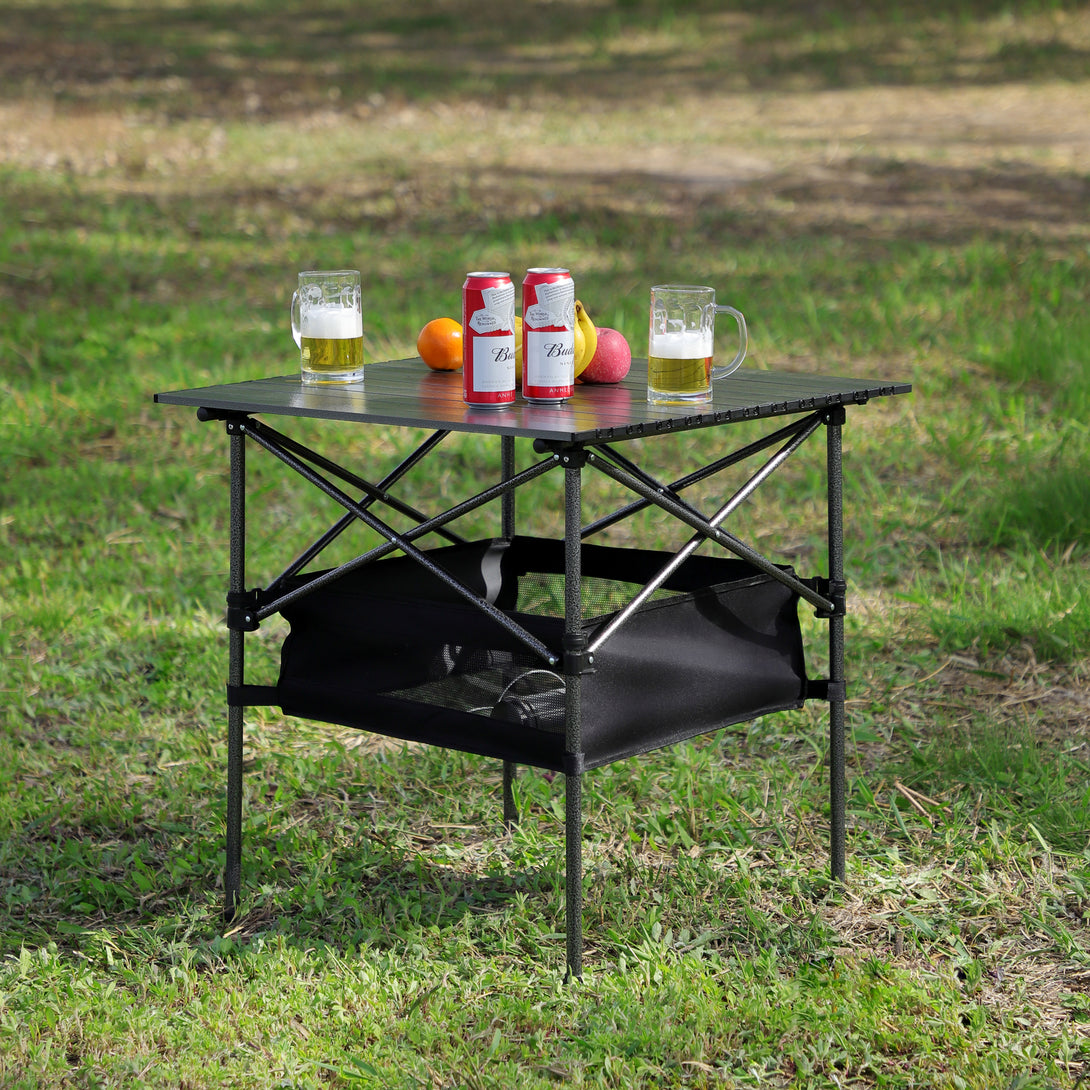 Aluminum Folding Outdoor Camping Roll-Up Square Table with Carrying Bag_3