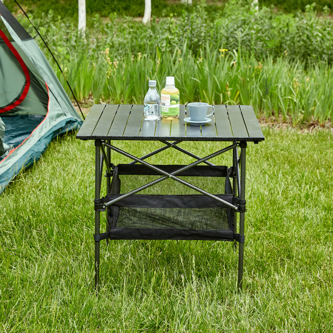 Aluminum Folding Outdoor Camping Roll-Up Square Table with Carrying Bag_2