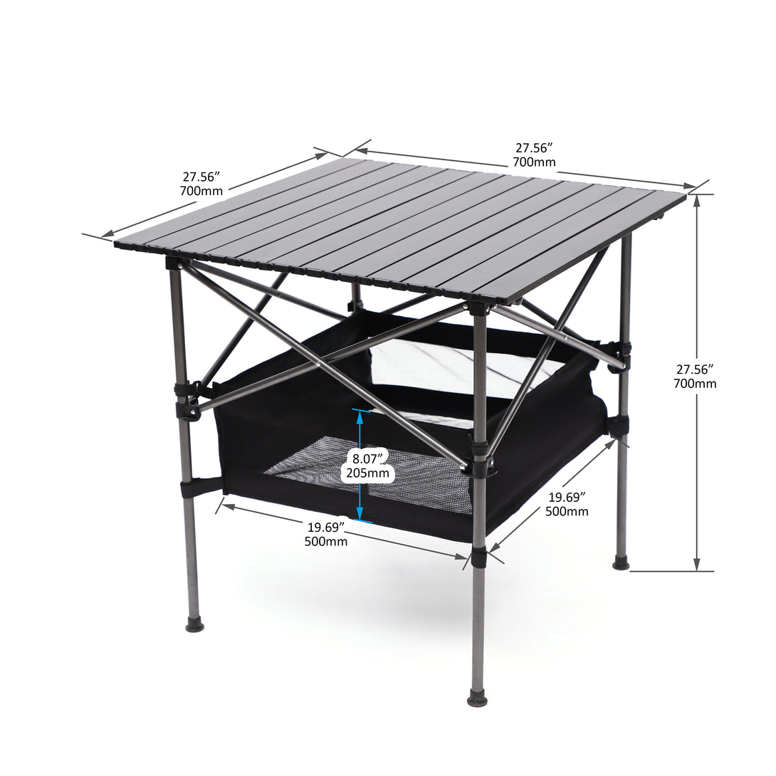 Aluminum Folding Outdoor Camping Roll-Up Square Table with Carrying Bag_7