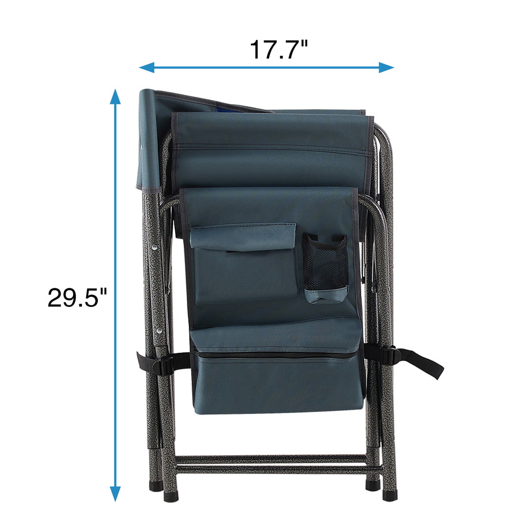 Aluminum Folding Outdoor Camping Director’s Chair with Storage Pockets_19