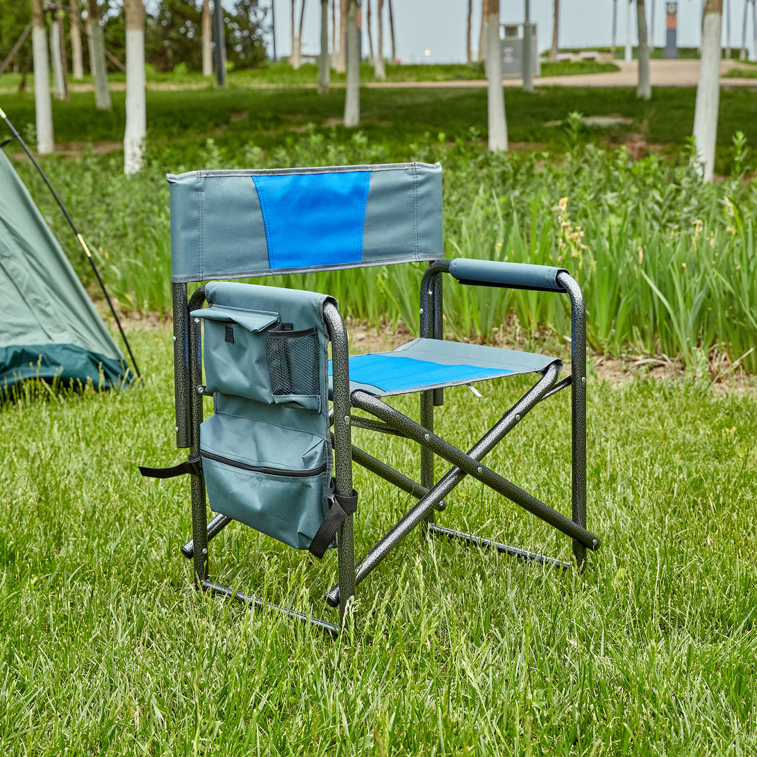 Aluminum Folding Outdoor Camping Director’s Chair with Storage Pockets_4