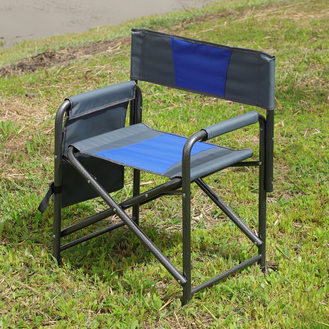 Aluminum Folding Outdoor Camping Director’s Chair with Storage Pockets_3