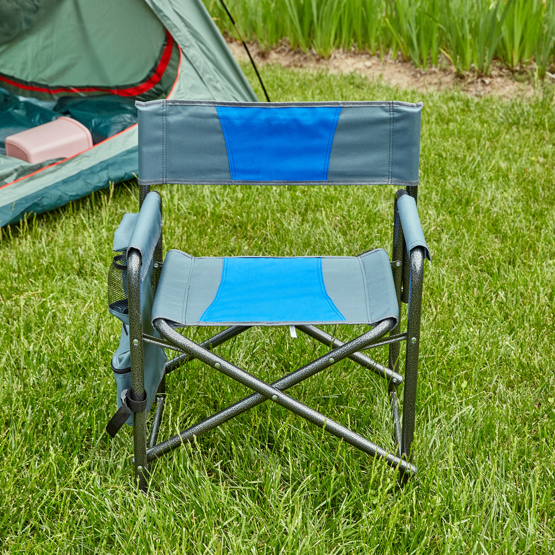 Aluminum Folding Outdoor Camping Director’s Chair with Storage Pockets_2