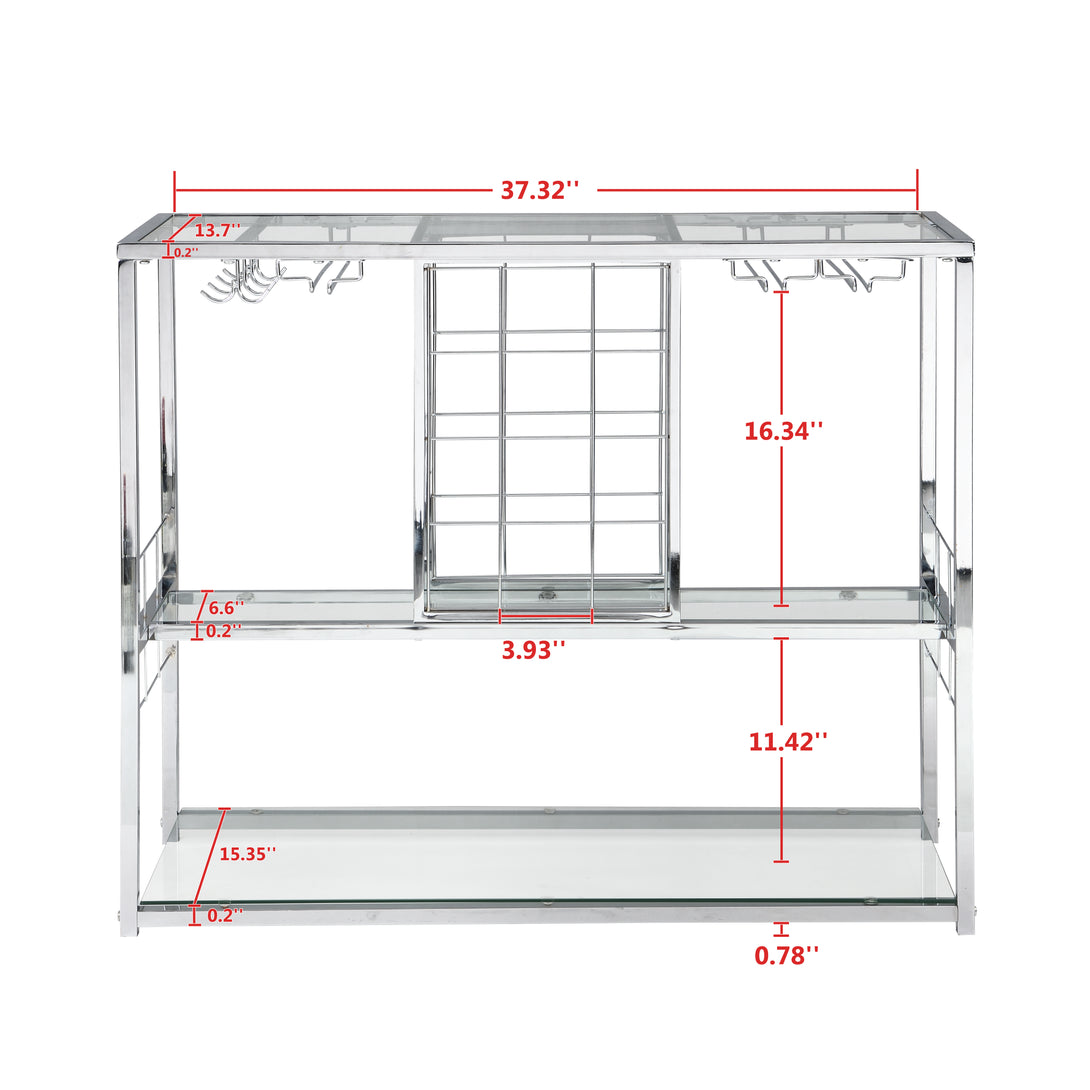 3-Tier Cart with Glass Holder and Wine Rack for Home_11