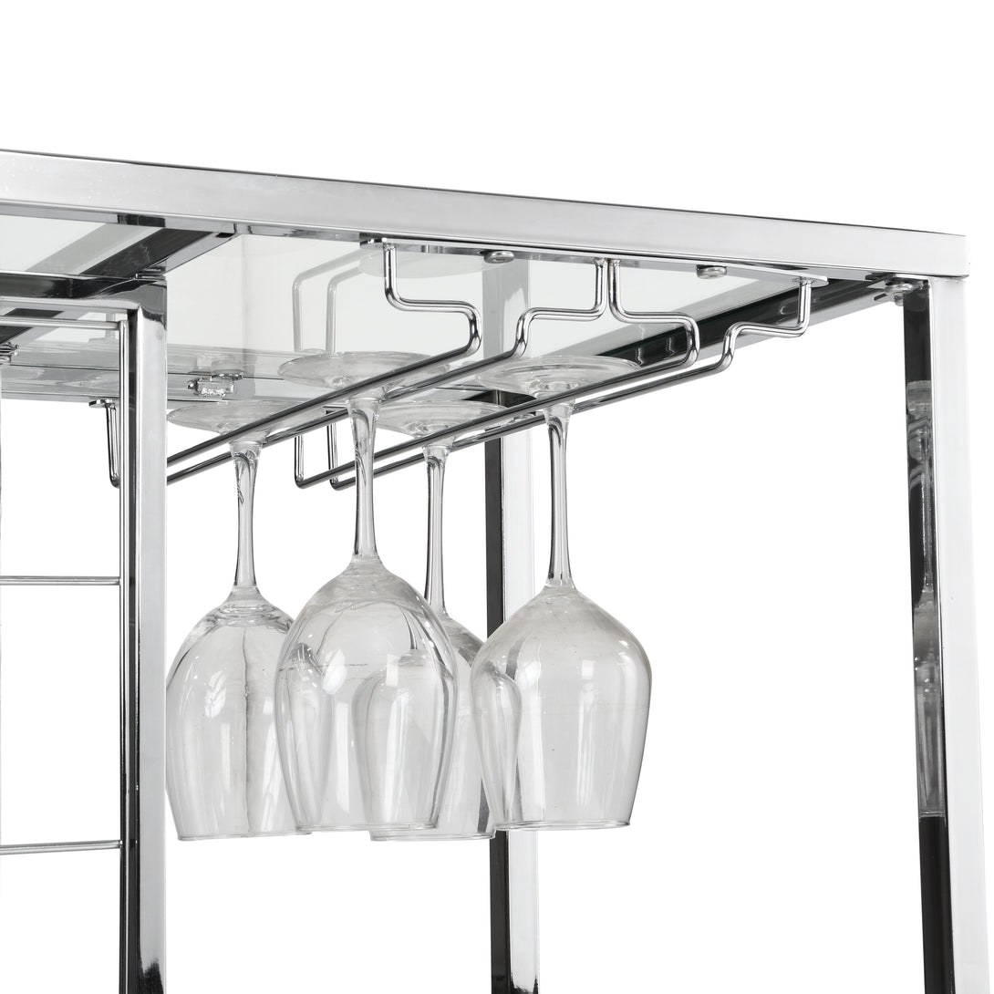 3-Tier Cart with Glass Holder and Wine Rack for Home_6