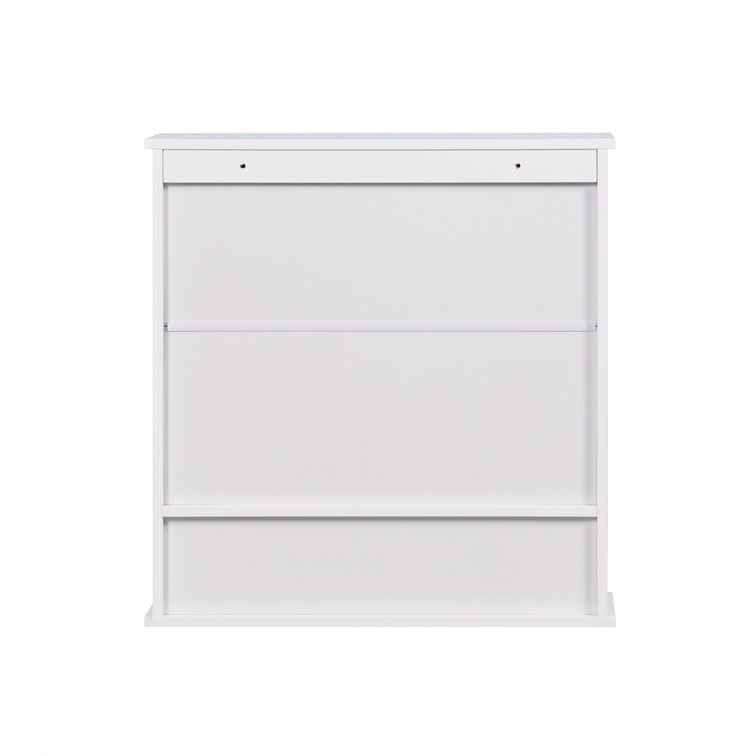 Wall Mounted Bathroom Cabinet with 2 Mirror Doors and Adjustable Shelf- White_8