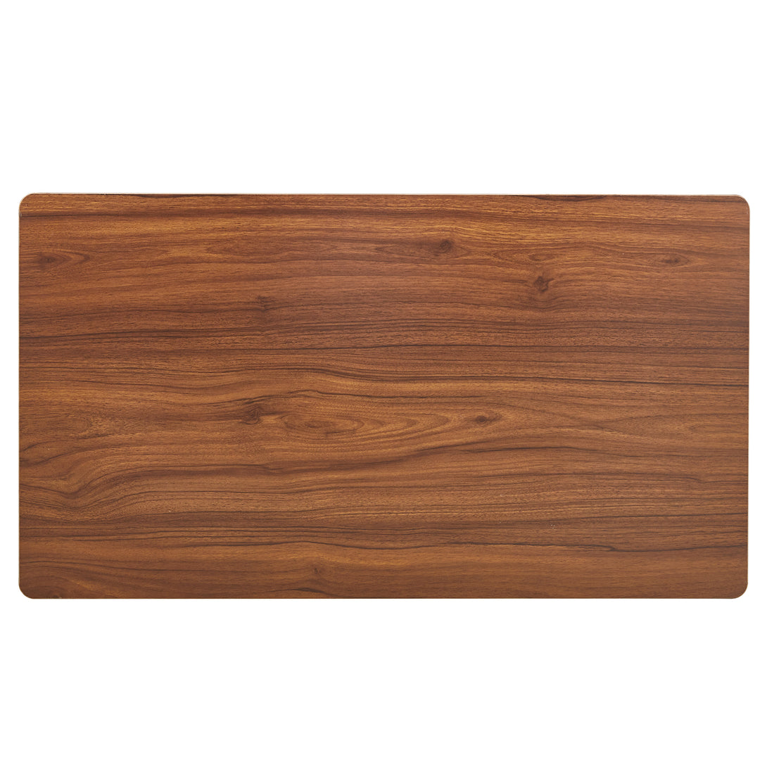 Modern Minimalist Double Layered Rectangular Wooden Coffee Table- Walnut_14