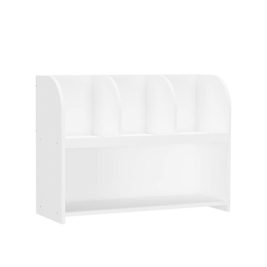 4 Compartment Children’s Bookcase and Playroom Storage Bookshelf- White_5