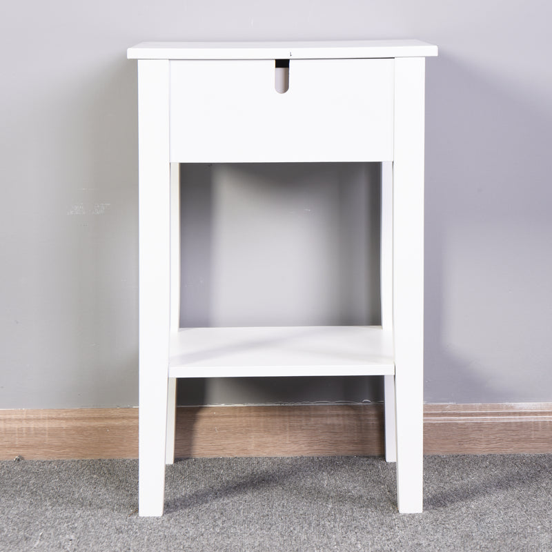 Floor Standing Mini Storage Table with Drawer for Room and Bathroom- White_5