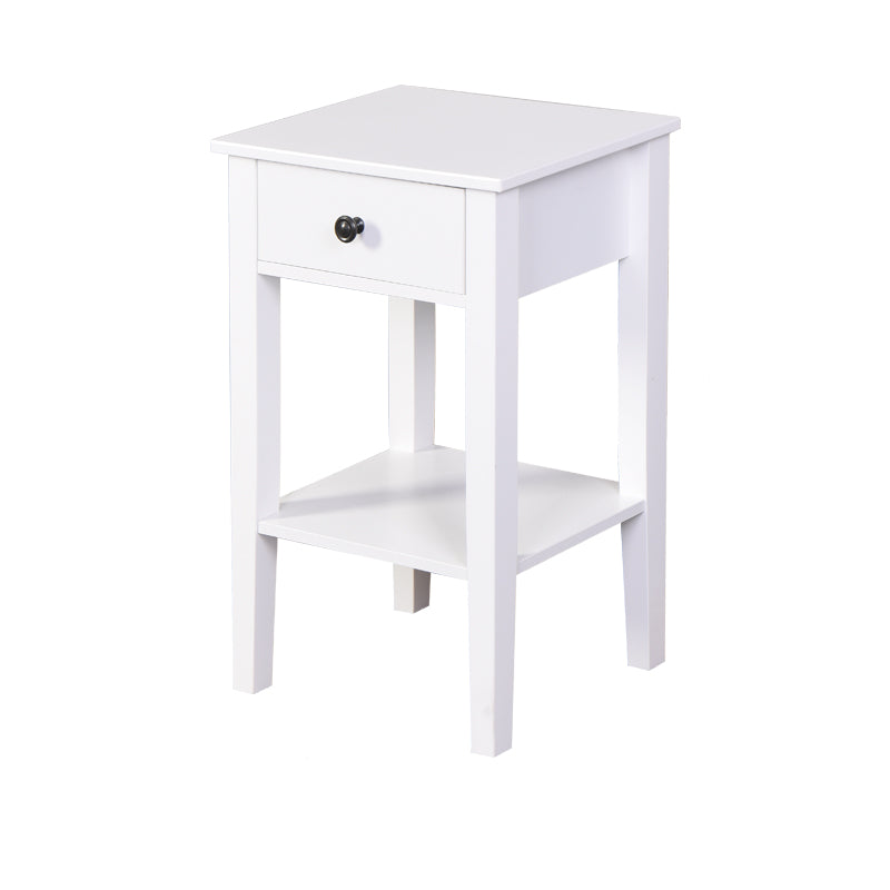 Floor Standing Mini Storage Table with Drawer for Room and Bathroom- White_9