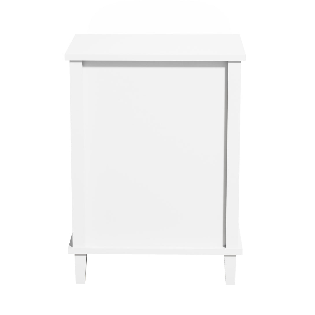 Wooden Nightstand with One Drawer and Open Shelf for Bedroom- White_8