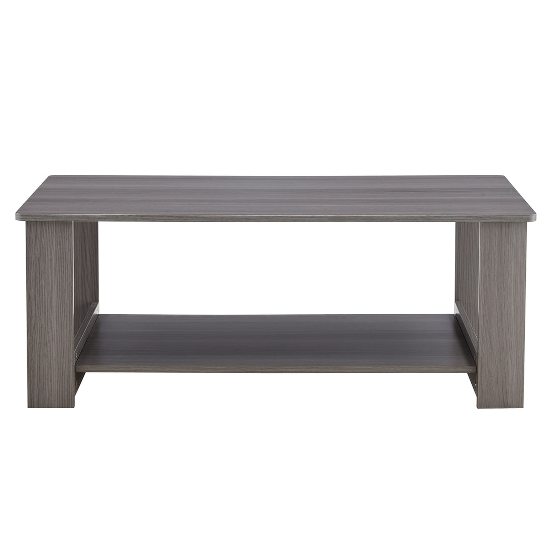 Textured Living Room Center Coffee Table for Home and Office with Storage- Gray_15