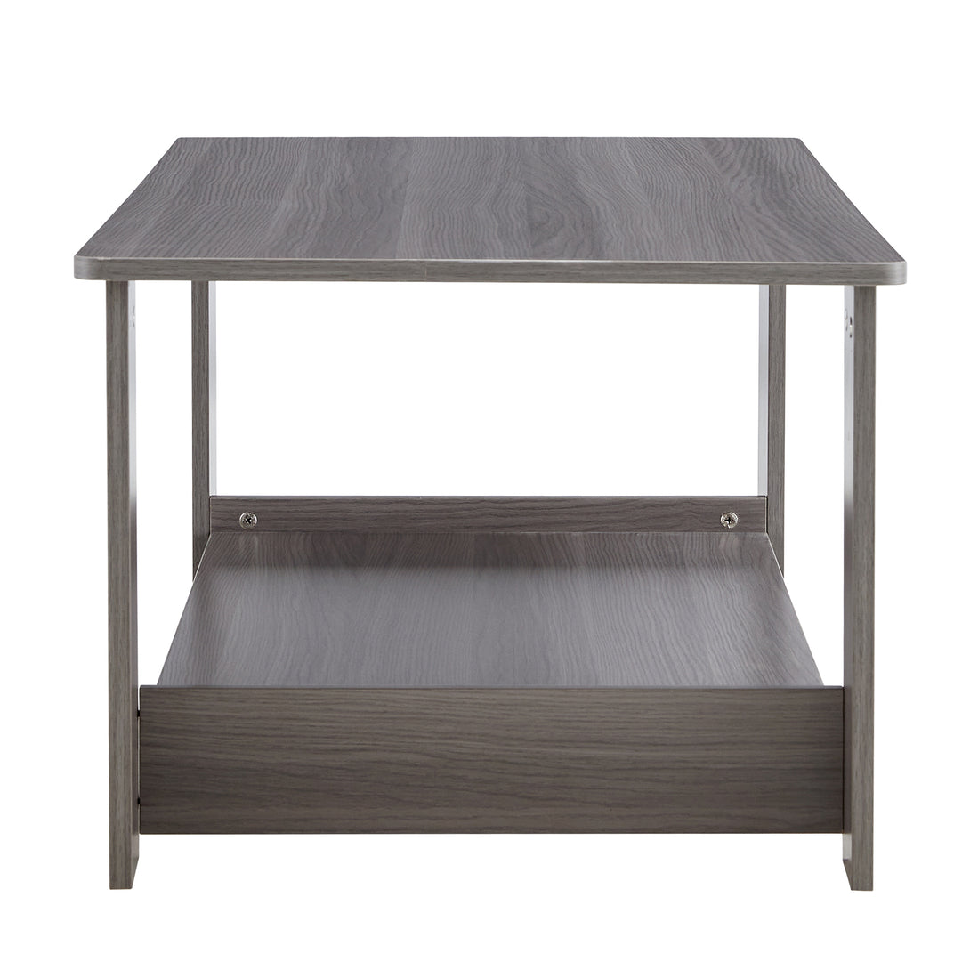 Textured Living Room Center Coffee Table for Home and Office with Storage- Gray_13