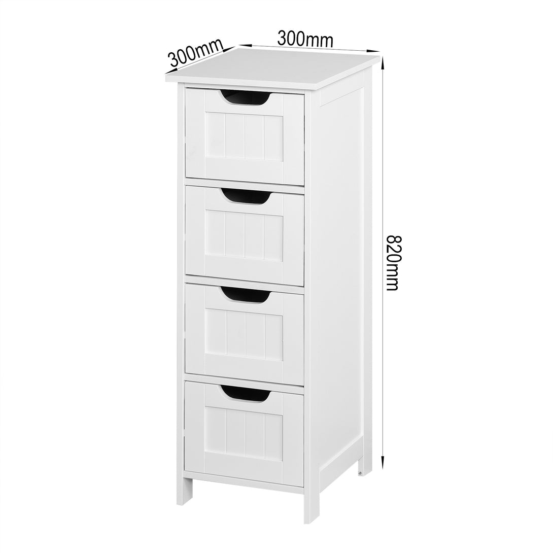 4 Drawers Free Standing Storage Cabinet for Bedroom and Bathroom- White_3