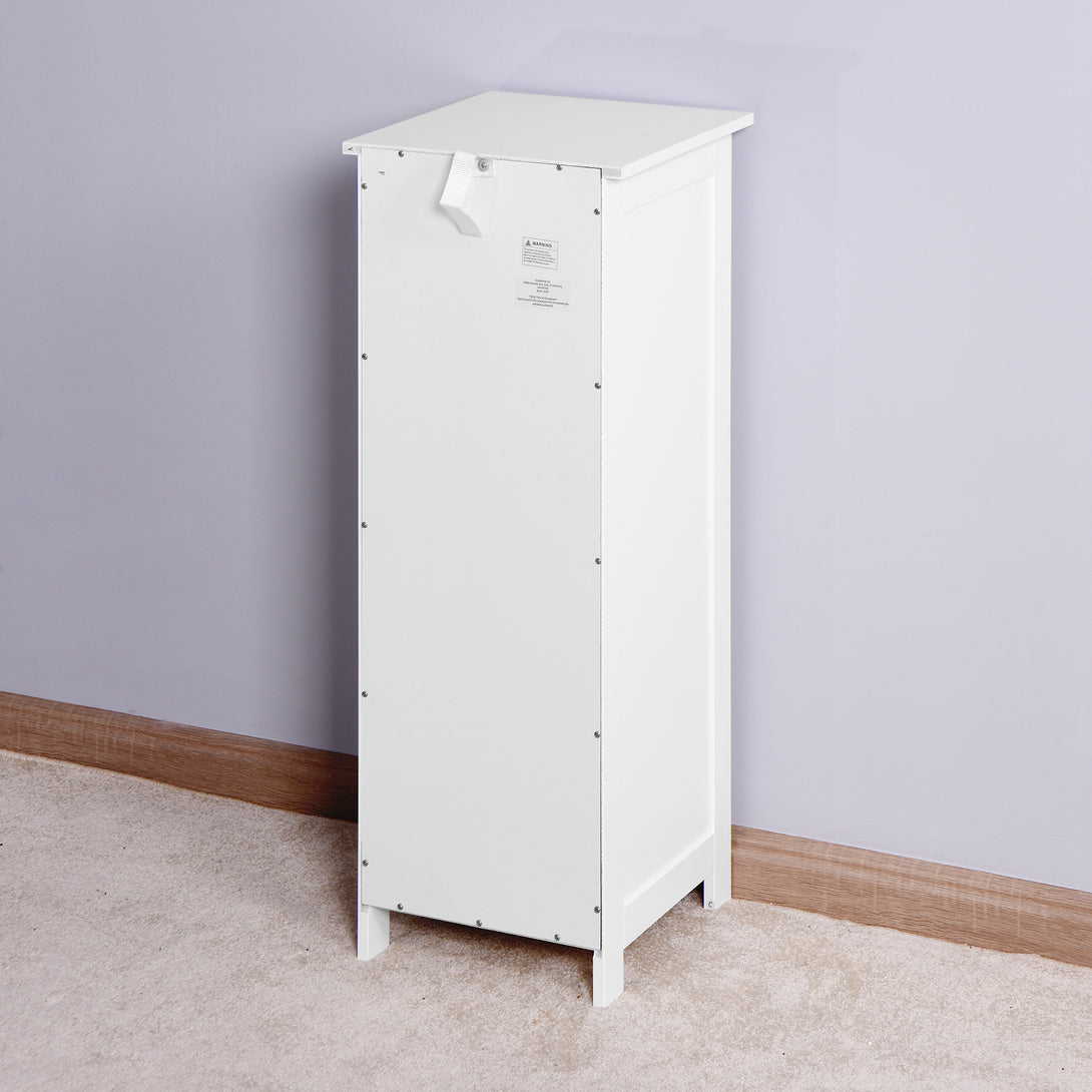 4 Drawers Free Standing Storage Cabinet for Bedroom and Bathroom- White_5