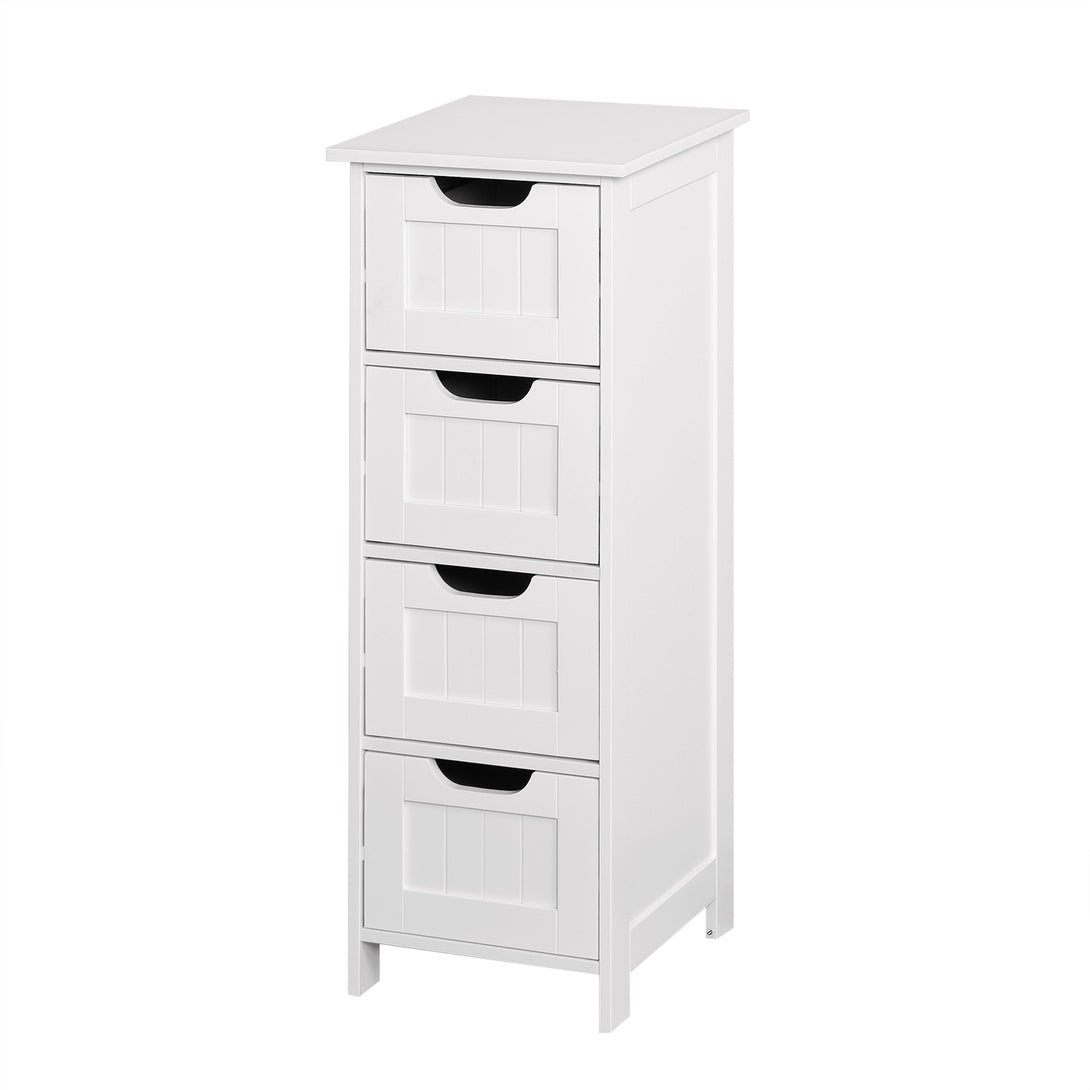 4 Drawers Free Standing Storage Cabinet for Bedroom and Bathroom- White_2