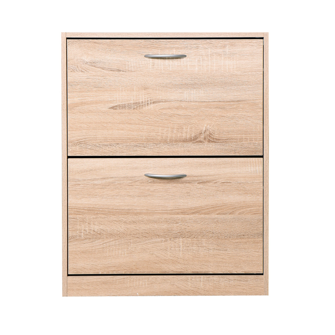 Entryway Wooden Shoe Storage and Cabinet with 2 Flip Doors- Natural_4