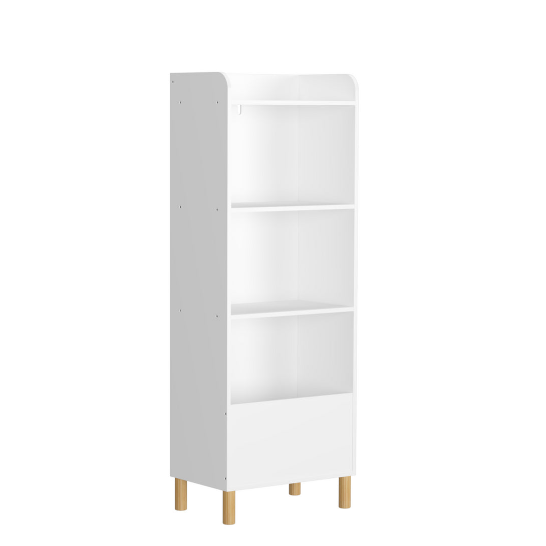 Free Standing 4 Tier Kid’s Bookcase and Toy Storage Organizer in White_7