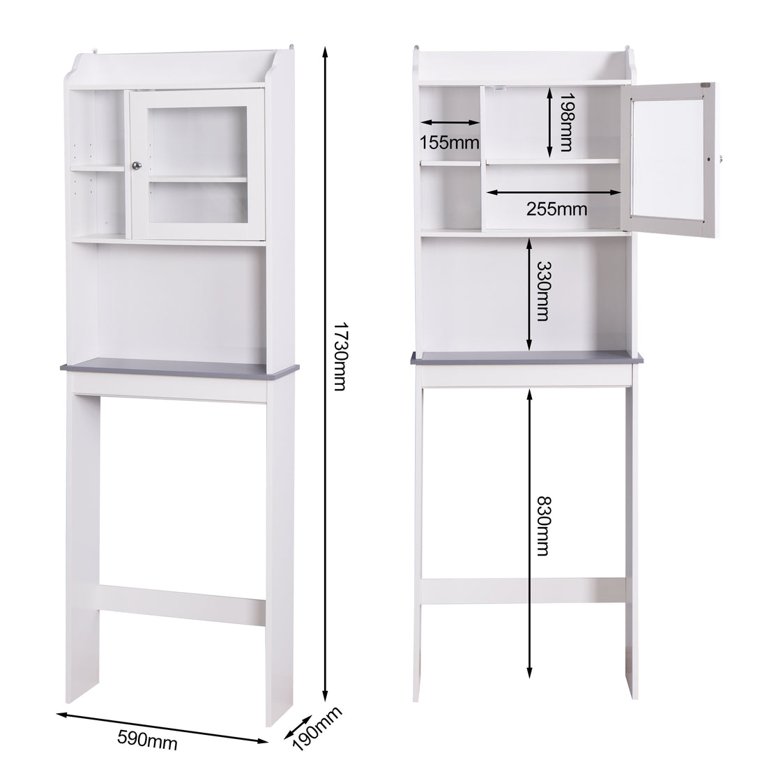 Over The Toilet Storage Bathroom Storage Space Saver Organizer- White_4