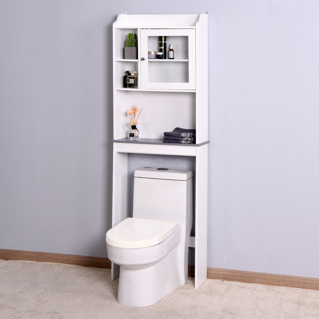 Over The Toilet Storage Bathroom Storage Space Saver Organizer- White_1