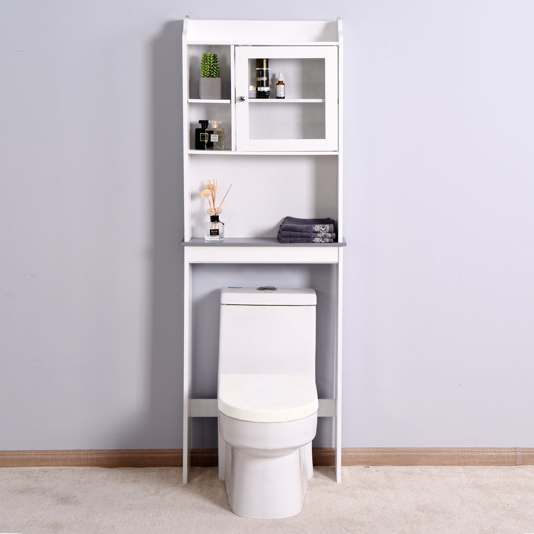 Over The Toilet Storage Bathroom Storage Space Saver Organizer- White_9